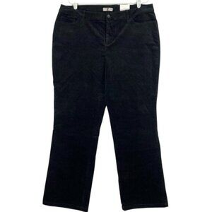 Coldwater Creek Women's Bootcut Stretch Black Velvet Pants Sz 18 Natural Fit NWT